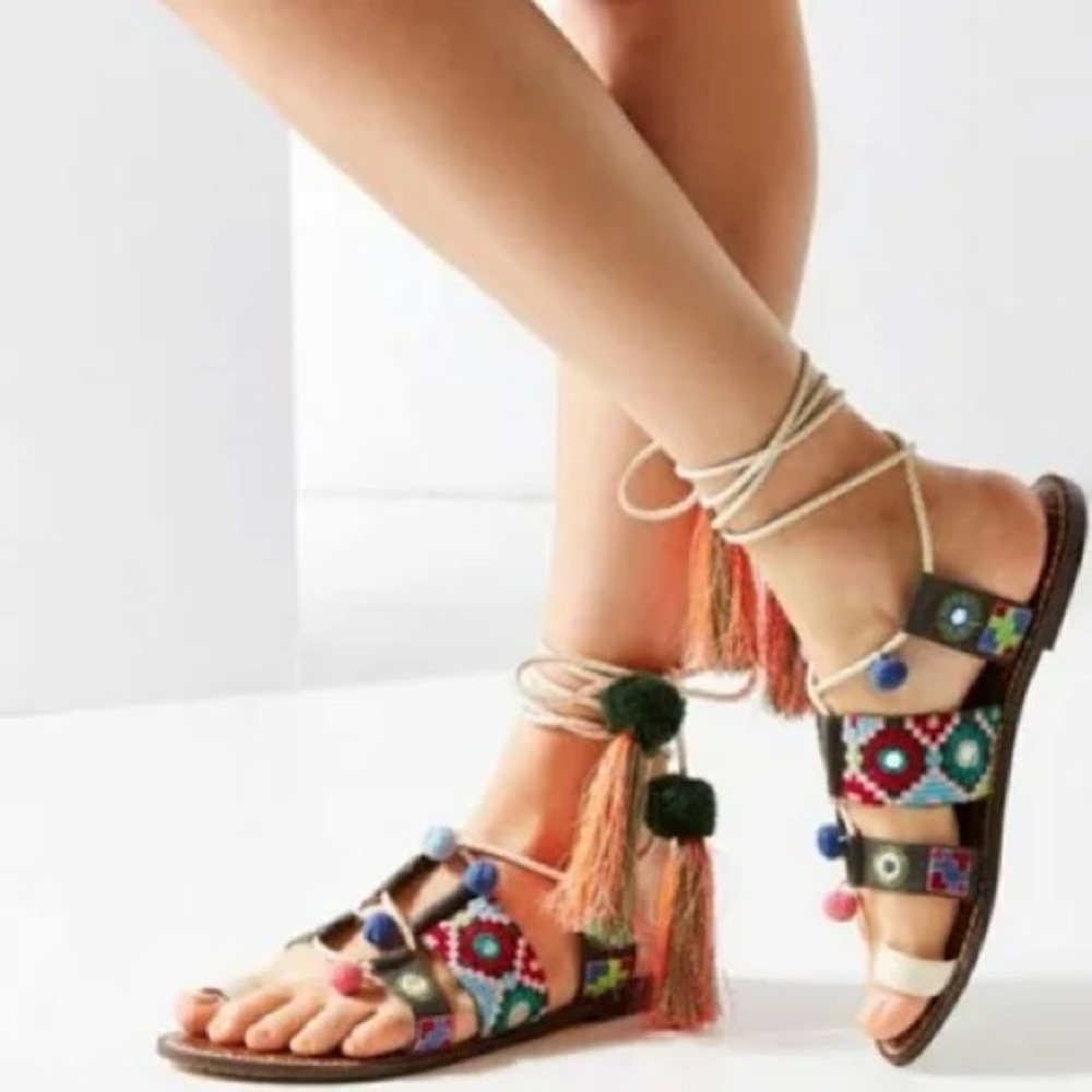 Sam Edelman Multicolor Boho Gladiator Sandal Sz 7 - image 1
